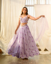 Very Peri Lilac Sequins Kali Lehenga Set